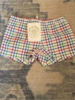 The Beaufort Bonnet Company Plaid Cotton Sheffield Shorts Size 6-12 months